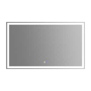 60 in. W x 36 in. H Large Rectangular Frameless Wall Backlit Frontlit LED Bathroom Vanity Mirror in Silver, Dimmable