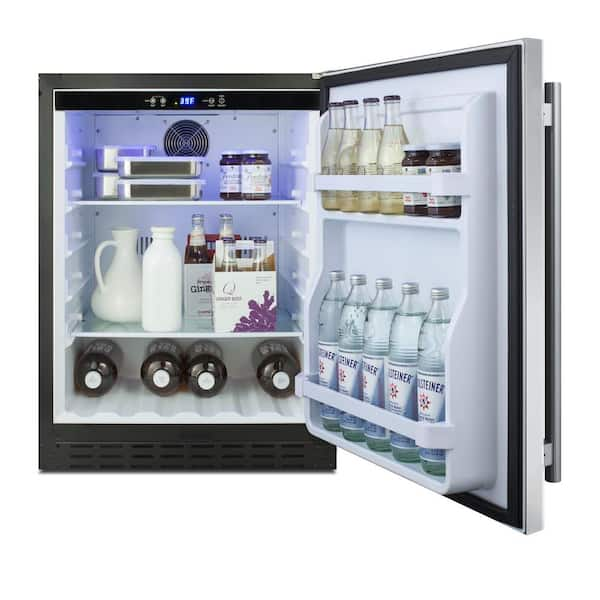 24 in. W 4.2 cu. ft. Mini Refrigerator in Stainless Steel, ADA Compliant