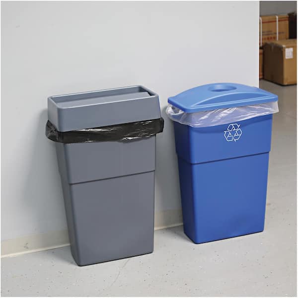 Gray Swinging Trash Can Lid for Wall Hugger 23 Gal. Trash Can