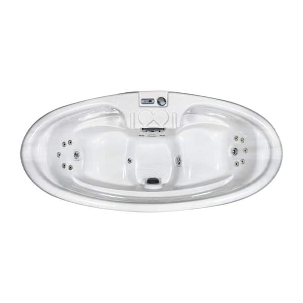 Sicily 2-Person Plug and Play 16-Stainless Steel Jet Spa with Ozonator, LED Light, Polar Insulation and Hard Cover