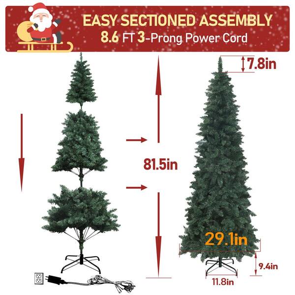 PreLit Pencil Artificial Christmas Tree White For Home, 58 OFF