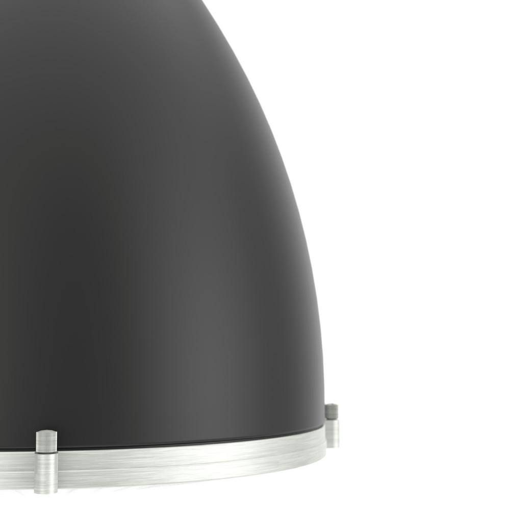 Bluff View Matte Black and Brushed Nickel Glass LED Pendant Light