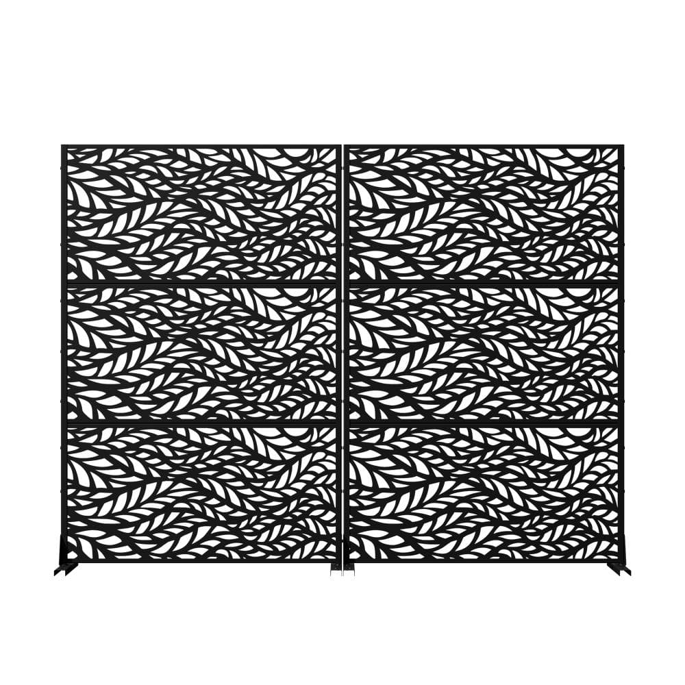 "72"" H x 47"" W Black Outdoor Privacy Screens, Metal Fence Panel & Freestanding Divider for Patio & Balcony (Set of 2)" price history on PriceWatchPro