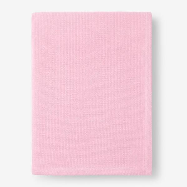 The Company Store Cotton Weave Petal Pink Solid Full Woven Blanket