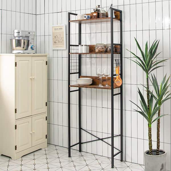 Costway 24 in. W x 68.5 in. H x 8 in. D White Over The Toilet Storage with  Doors & Open Shelves Q1WWR82J- - The Home Depot