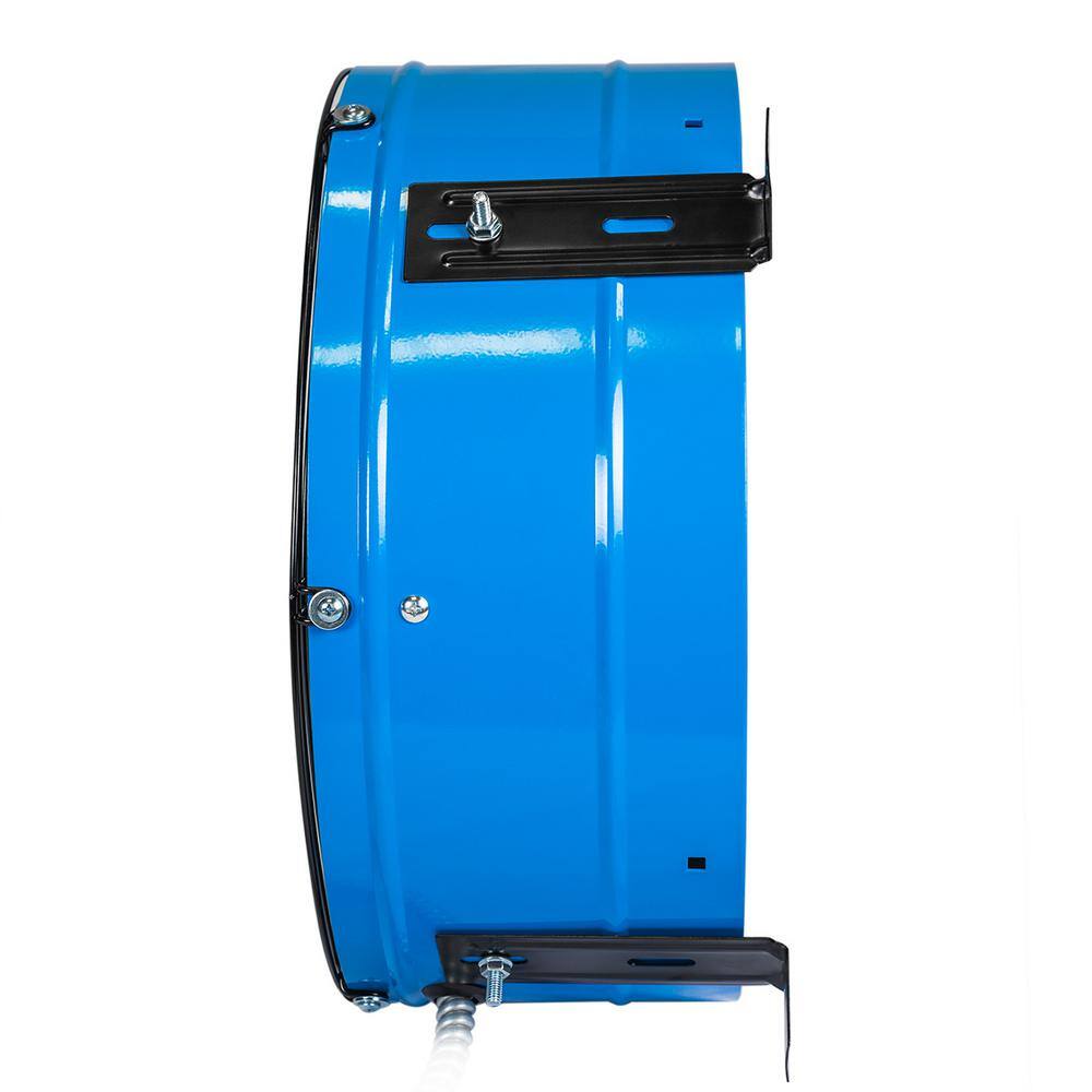 Blue and Black Galvanized Steel Roof Mount Attic Fan