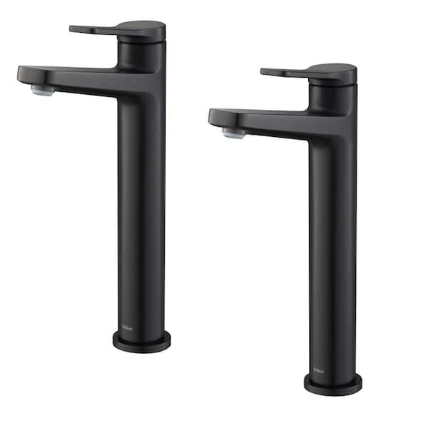 Shop Indy Single Hole Single-Handle Vessel Bathroom Faucet in Matte Black (2-Pack) from Home Depot on Openhaus