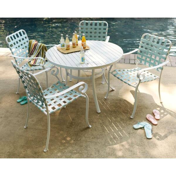 Hampton Bay Summerville 5-Piece Patio Dining Set in Turquoise-DISCONTINUED