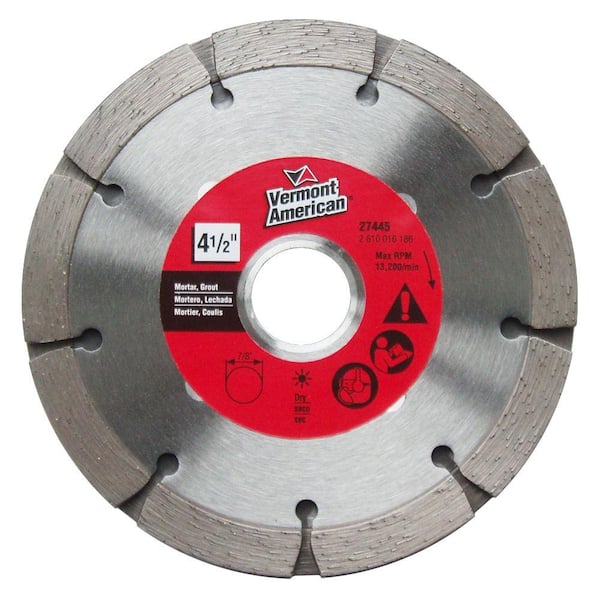 Vermont American 4-1/2 in. Tuckpointing Diamond Cut-Off Blade for Dry Cutting Mortar and Grout Removal