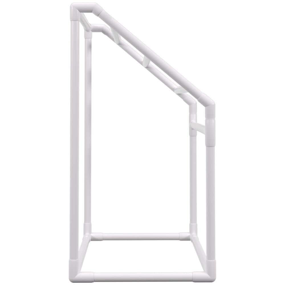 Freestanding Outdoor Pool Towel Rack 5 Bars 37 x 24 x 50 in. White PVC Towel Stand Clips Hook and Mesh Bag price history on PriceWatchPro