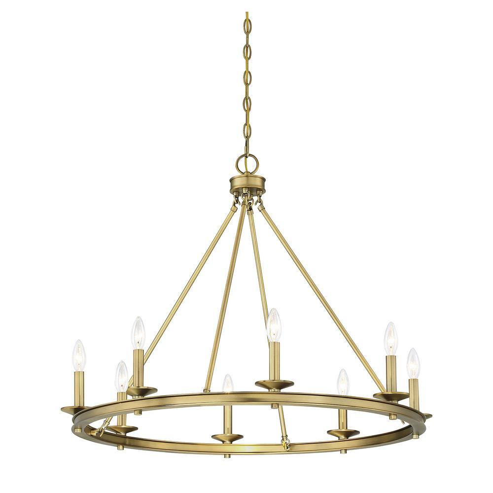 Middleton Warm Brass 8-Light Modern Farmhouse Chandelier