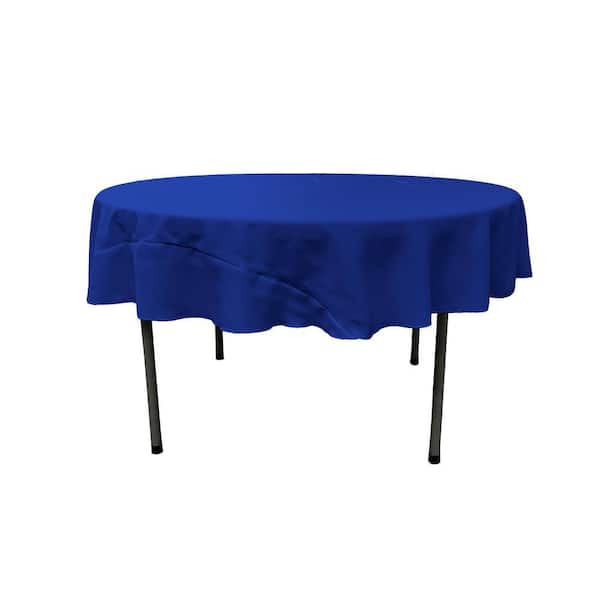 72 in. Royal Blue Polyester Poplin Round Tablecloth