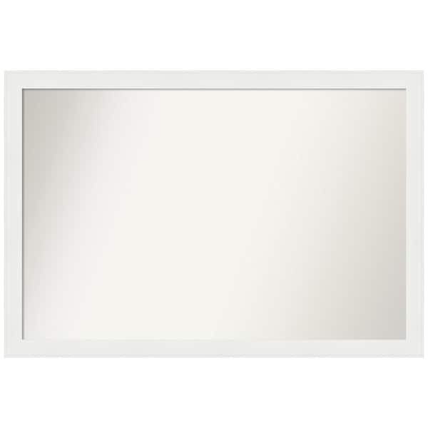 Amanti Art Vanity White Narrow 47.5 in. x 32.5 in. Custom Non-Beveled Recycled Polystyrene Framed Bathroom Vanity Wall Mirror