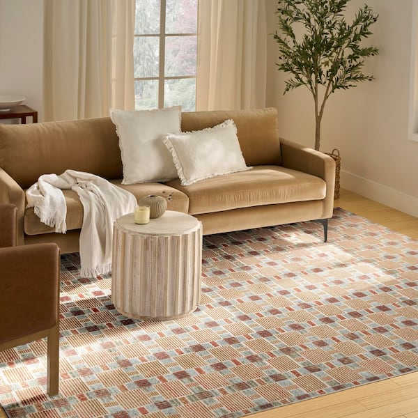 Nordic Rust Multicolor 8 ft. x 10 ft. Geometric Contemporary Area Rug