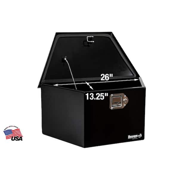 12 in. x 13.25 in. x 26 in. Gloss Black Steel Trailer Tongue Truck Tool Box 12 in. x 13.25 in. x 26 in. Gloss Black Steel Trailer Tongue Truck Tool Box