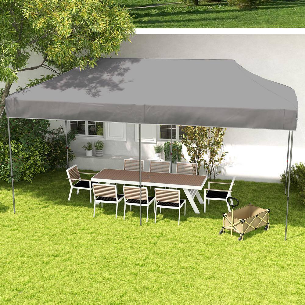 Outdoor 10 ft. x 20 ft. Pop Up Instant Canopy Tent, with 3-Level Adjustable