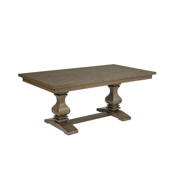 Best Quality Furniture Ameen Rustic Oak Finish Wood Top 40 in W