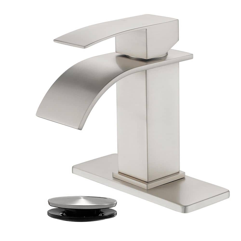 Single Handle Single Hole Bathroom Sink Faucet with pop up drain in Brushed Nickel price history on PriceWatchPro