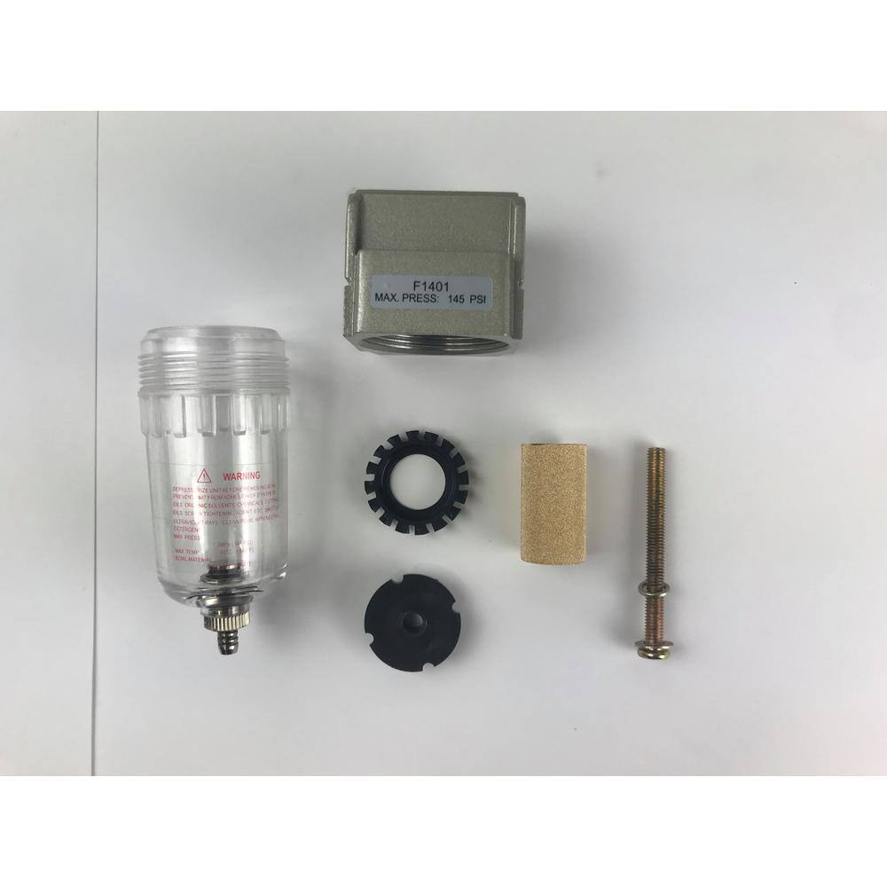 Compact Brass and Polycarbonate Mini Air Filter, 1/4" NPT