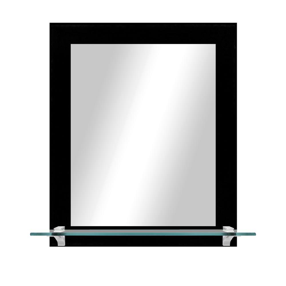21.5 in. W x 25.5 in. H Rectangle Black Vertical Mirror with Tempered Glass