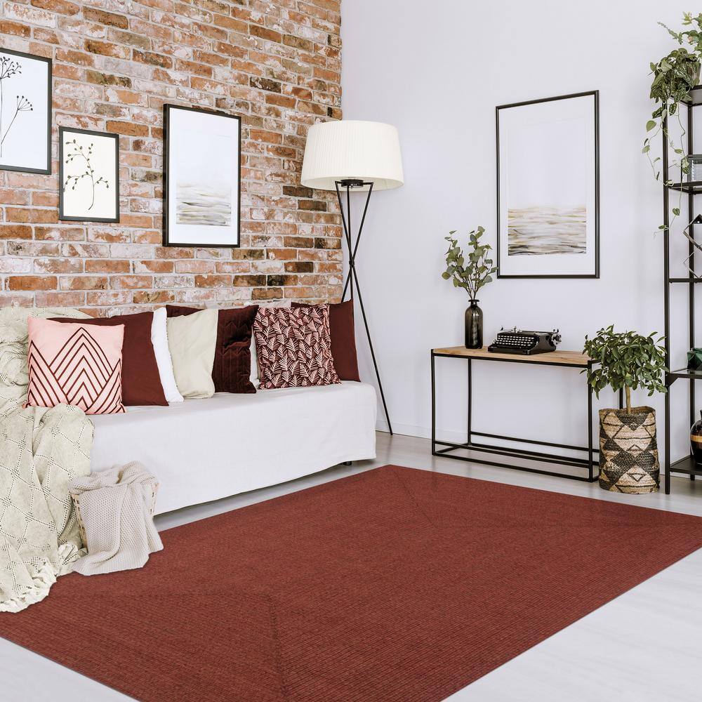 Coastal Charm Braided Brick 8' x 10' Reversible Outdoor Rug