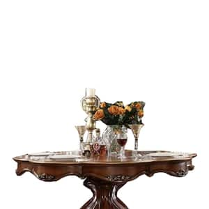 Picardy Round Oak Wood 62 in. Pedestal Dining Table Seats 6