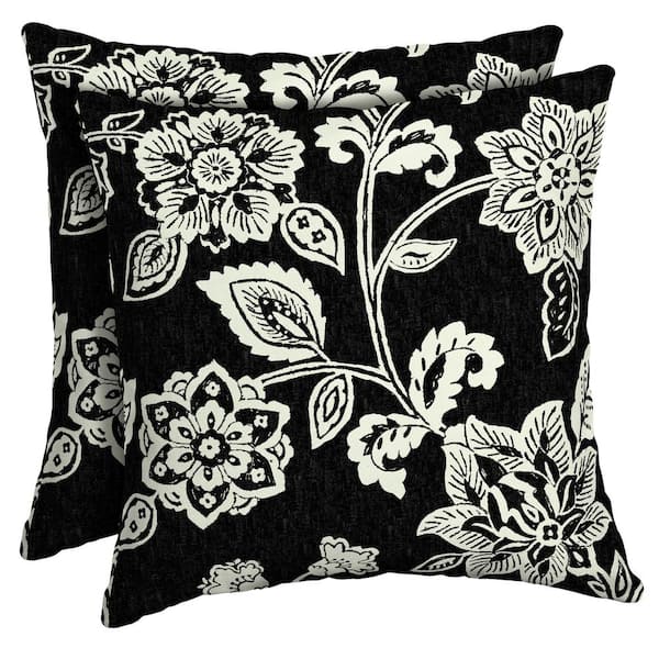 Floral 16" x 16" Cushion Cover in Grey and Cream 