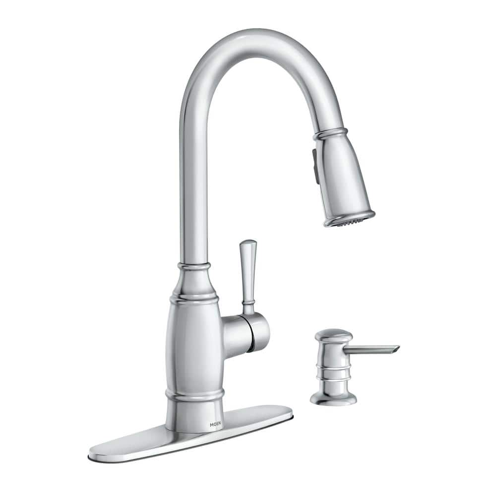 MOEN Noell Single-Handle Pull-Down Sprayer Kitchen Faucet with Reflex ...