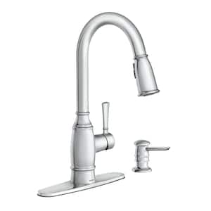 Noell Single-Handle Pull-Down Sprayer Kitchen Faucet with Reflex, Soap Dispenser and Power Clean in Chrome
