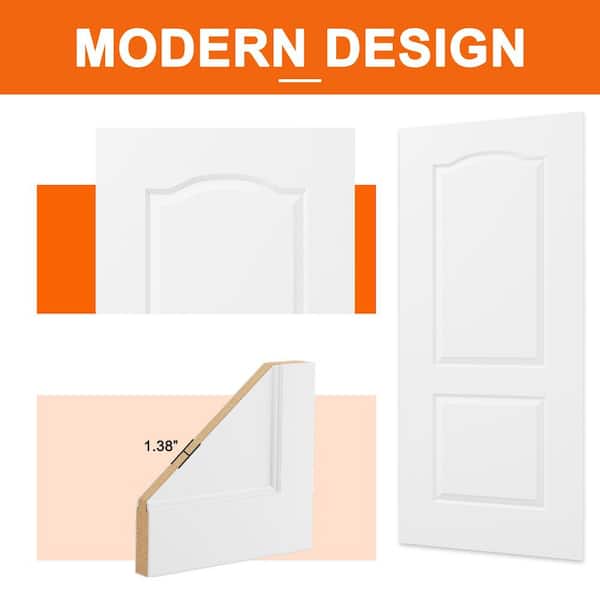ARK DESIGN 72 in. x 80 in. Universal 2-Panel Round Top Painted