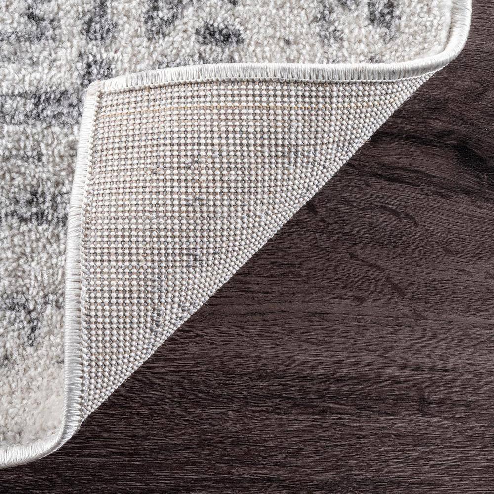 Gray 6' Square Synthetic Reversible Area Rug