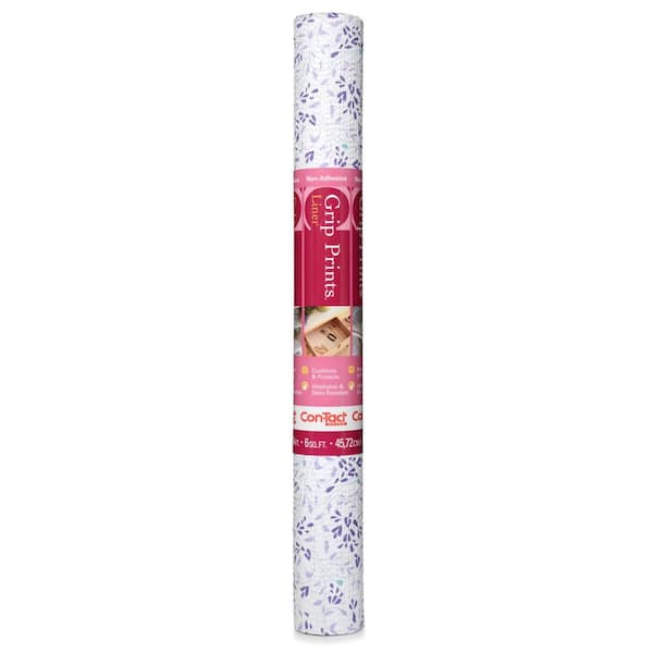 Con-Tact Grip Prints 18 in. x 4 ft. Romance Lavender Non-Adhesive Vinyl Top Grip Drawer and Shelf Liner (6-Rolls)