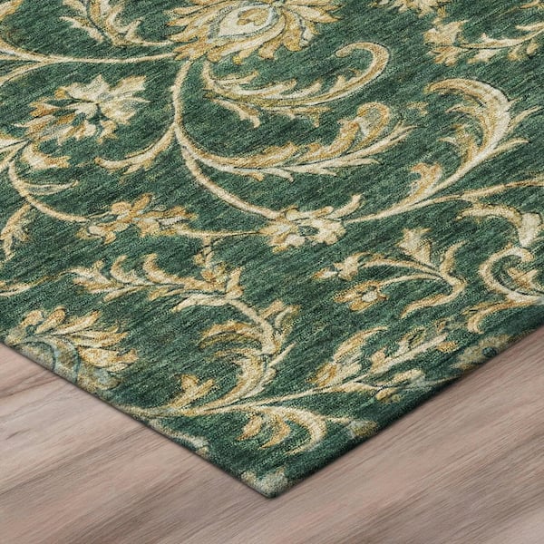 Chantille Machine Washable Indoor/Outdoor Abstract ACN3078 Emerald 3 ft. x 5 ft. Area Rug