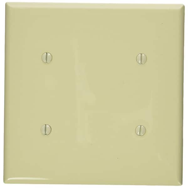 2-Gang Ivory Blank Plate Nylon Strap Mount Standard Wall Plate (1-Pack) 80734-I