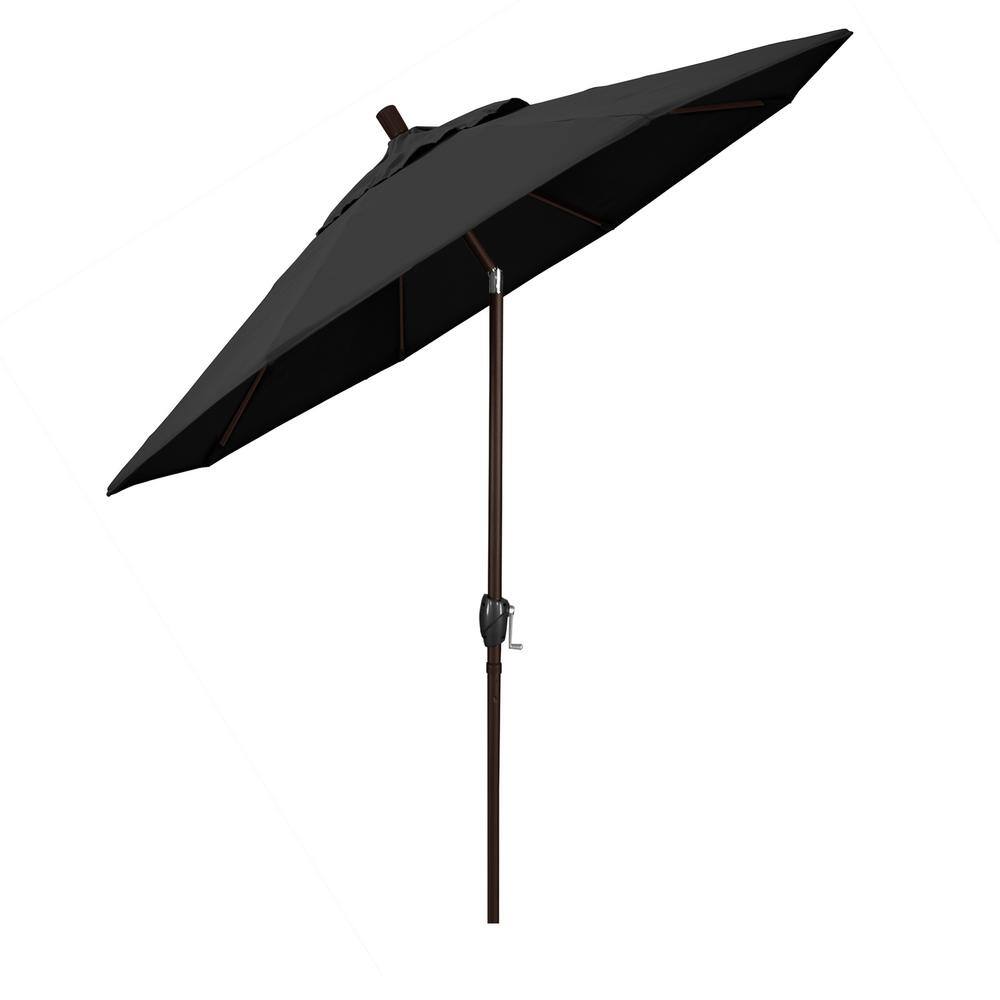 9' Black Olefin Octagonal Umbrella with Bronze Metal Pole