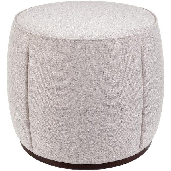 Adia Modern Ottoman, Light Grey, 21 in. H x 24 in. W x 24 in. D,Wood