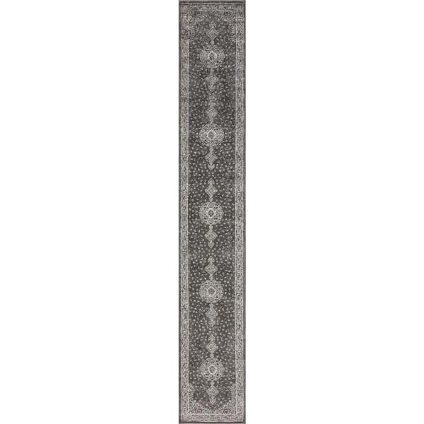 Bromley Midnight Dark Gray 2 ft. x 13 ft. Runner Rug