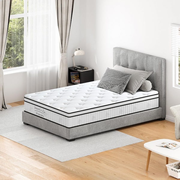 Full Size Hybrid Mattress, Medium Firm 12 in. Full Mattress in a Box with Individual Pocketed Springs for Body Support