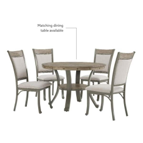 Pewter metal 2025 dining chairs