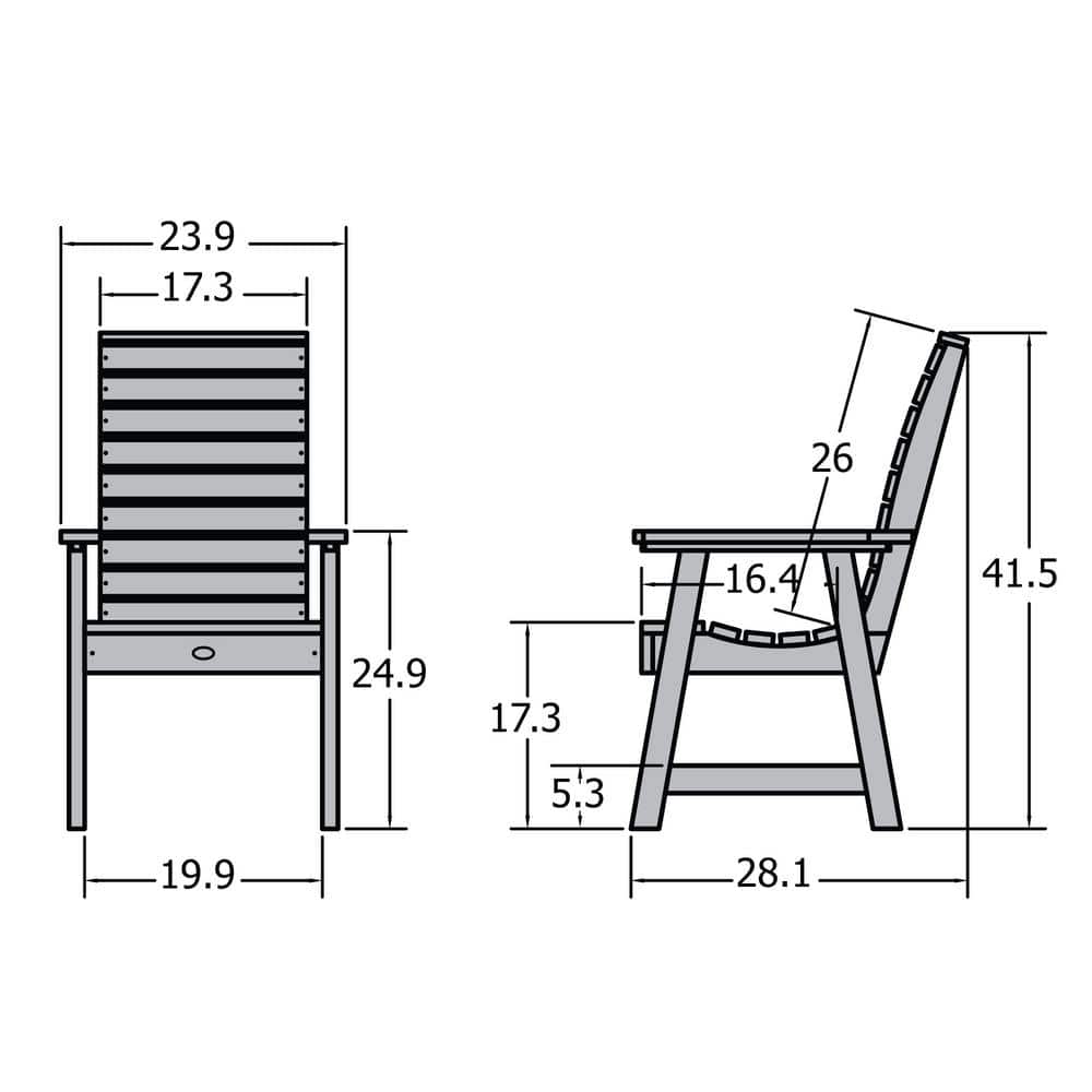 Nantucket Blue Highwood Weatherly Contemporary Dining Chair