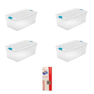 106 Qt. Storage Totes with VELCRO Brand Sticky Back Coin Fasteners