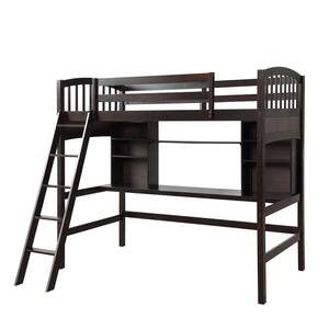 GHOUSE Gray Solid Wood Twin Size Loft Bed HFWF191903AAE - The Home Depot