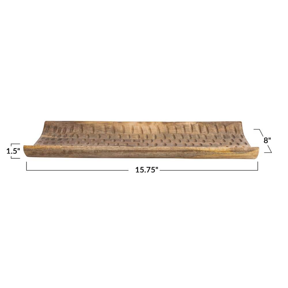 Natural Hand Carved Boho Wooden Tray