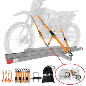 500 lb. Capacity Heavy-Duty Steel Hitch Mount Dirt Bike Carrier 73in. Includes Loading Ramp, Straps and Hitch Stabilizer