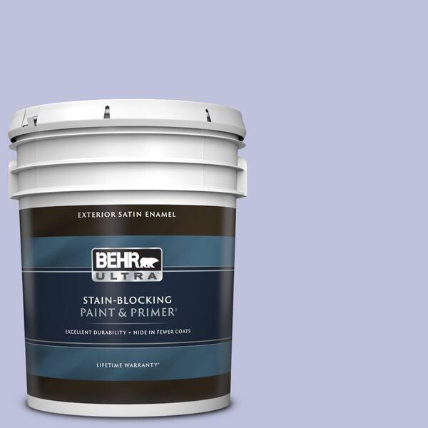 BEHR ULTRA 5 gal. #610A-3 Lavender Sachet Satin Enamel Exterior Paint & Primer
