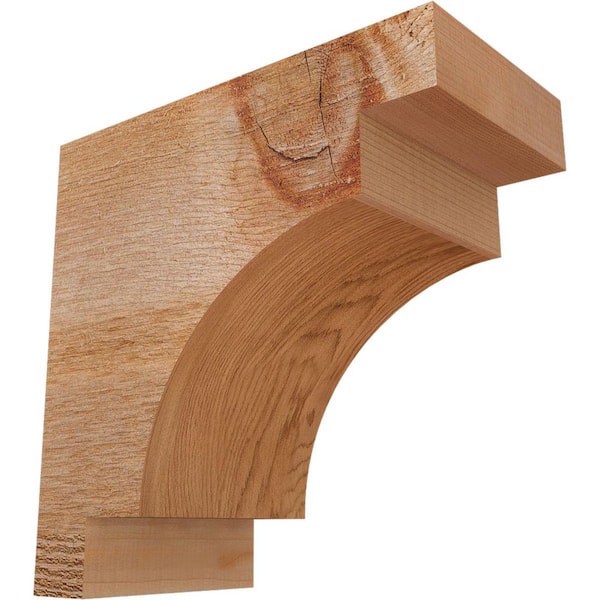 Ekena Millwork 4 in. x 8 in. x 8 in. Western Red Cedar Mediterranean Rough Sawn Corbel