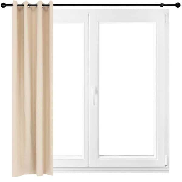 Sunnydaze Decor Beige 52 x 120 in. (1.32 x 3 m) Indoor/Outdoor Blackout Curtain Panel with Grommet Top