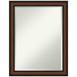 Medium Rectangle Walnut Cherry Beveled Glass Classic Mirror (27.5 in. H x 21.5 in. W)