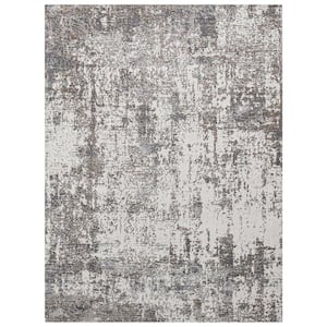 Savannah Beatrice Ivory 3 ft. x 2 ft. Modern Abstract Polyester Blend Area Rug