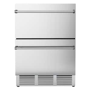 24 in. Dual Zone Beverage and Wine Cooler in Stainless Steel
